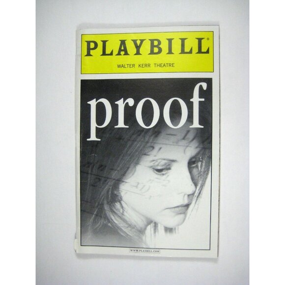 Proof Playbill December 2000 Manhattan Theatre Mary Louise Parker Bryggman - Picture 1 of 9